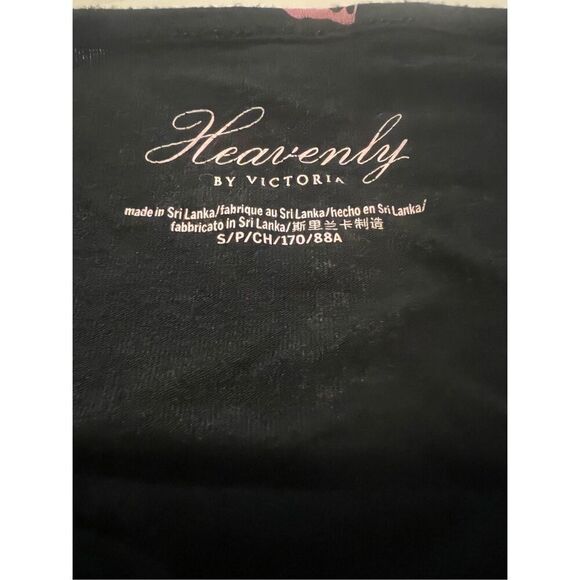 Heavenly by Victoria's Secret black cami with pink butterfly print, lace and ruf - Picture 5 of 5